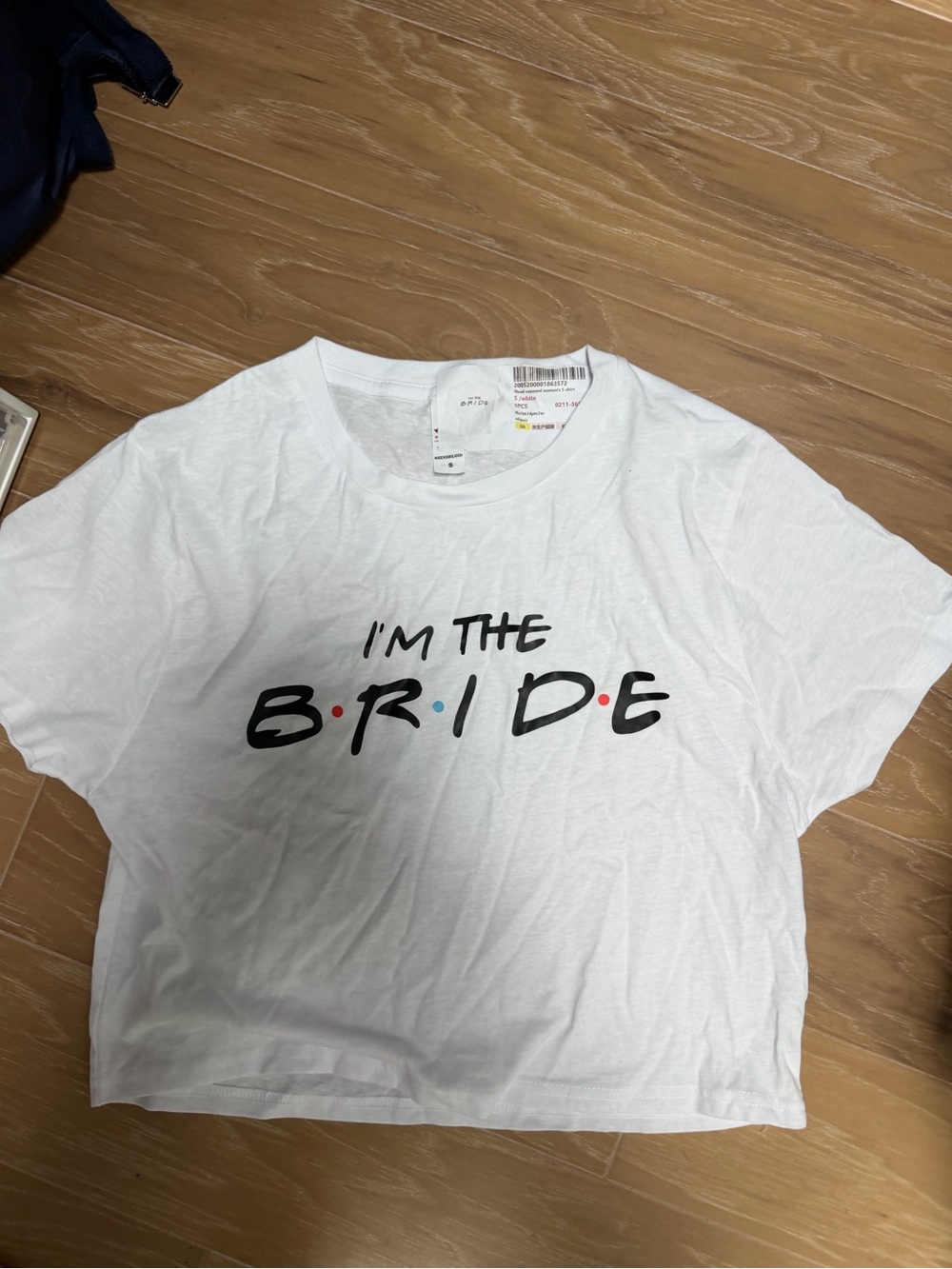 "I'm The Bride" White Graphic Crop Tee
